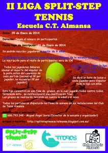 Cartel 2ª Liga Split-Step Tennis - Escuela C.T. Almansa
