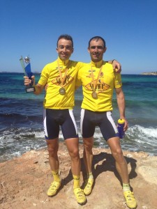 Los vencedores en la competición por parejas de la Vuelta a Ibiza (Master-40)